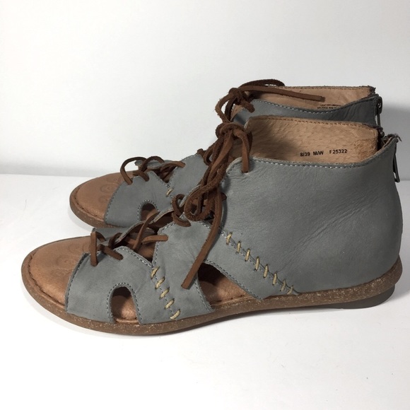 Born sandals bluish gray leather lace up 8 - Picture 6 of 9